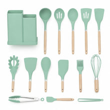 Set de utensilios de silicona Kitchenware 19 piezas turquesa - detalle del producto