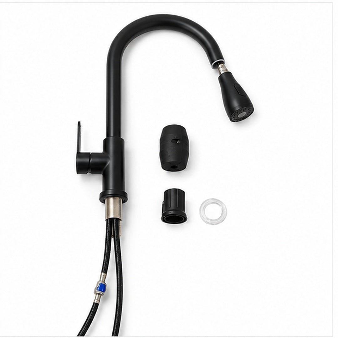 Llave Monomando Grifo Cocina Extensión Flexible NEGRO - detalle del producto