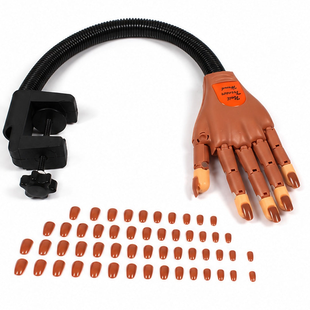 Mano Articulada Para Practicas De Manicure + 100 Uñas Pcs - detalle del producto