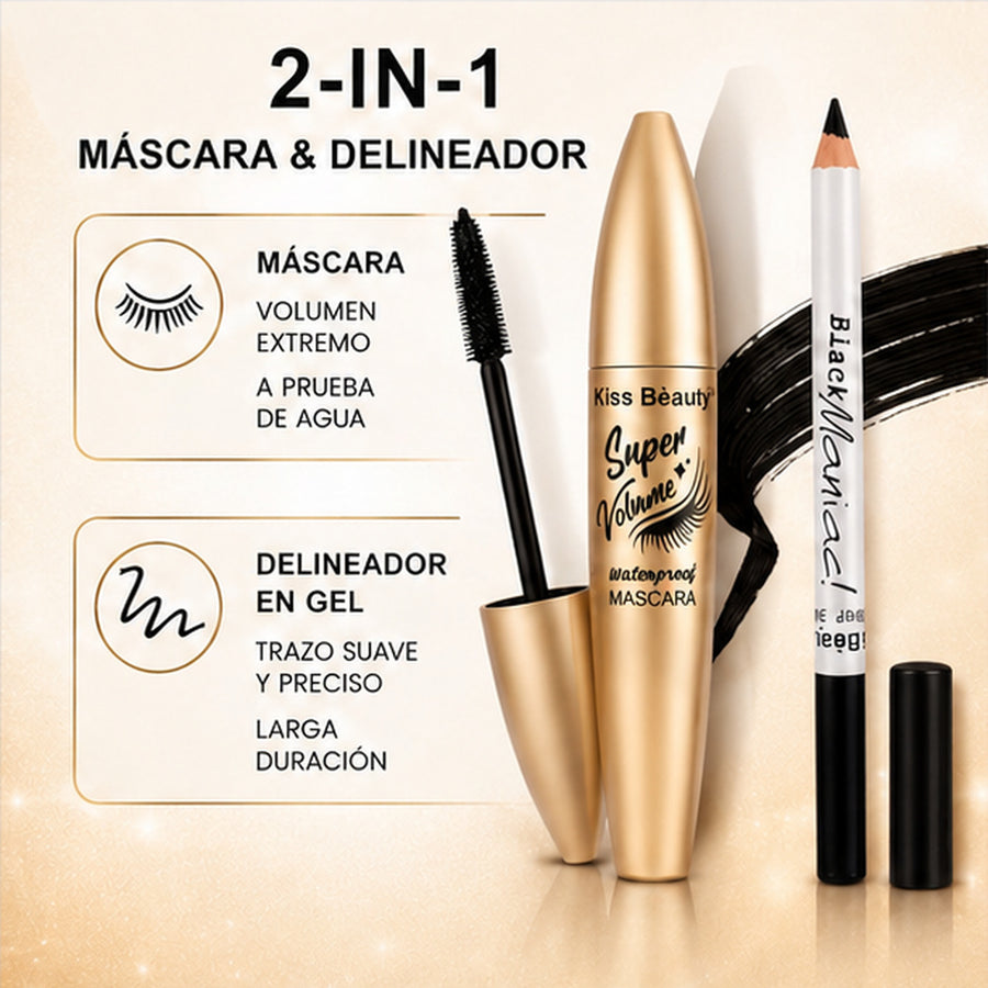 Pack máscara de pestañas y lápiz de ojo Kiss Beauty - detalle del producto