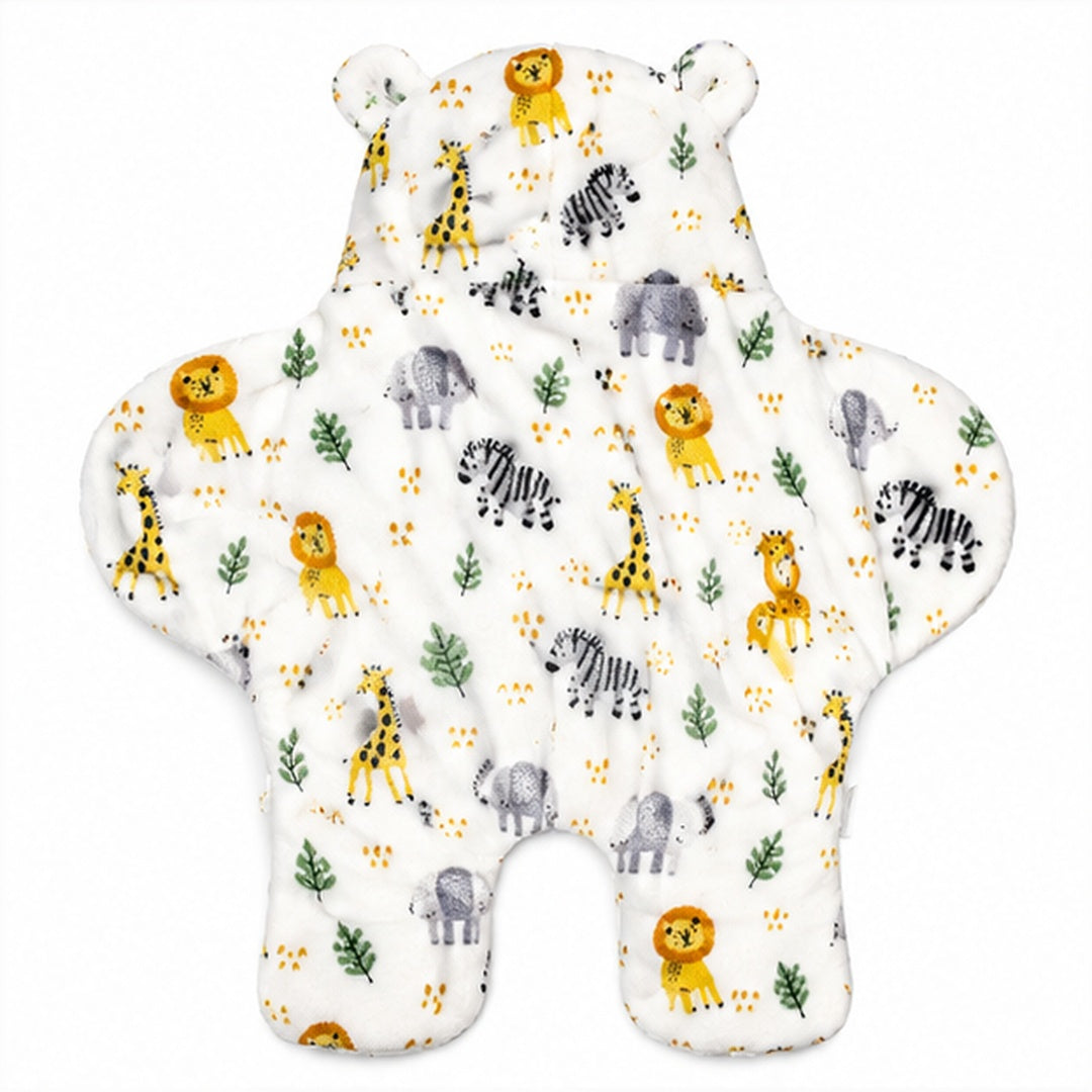 Saco manta para bebé de chiporro blanco diseño animales de la selva - detalle del producto