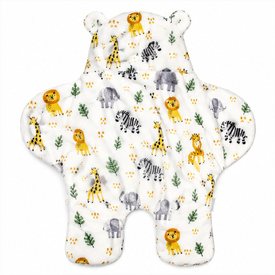 Saco manta para bebé de chiporro blanco diseño animales de la selva - detalle del producto