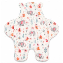 Saco manta para bebé de chiporro blanco diseño elefante con flores - detalle del producto