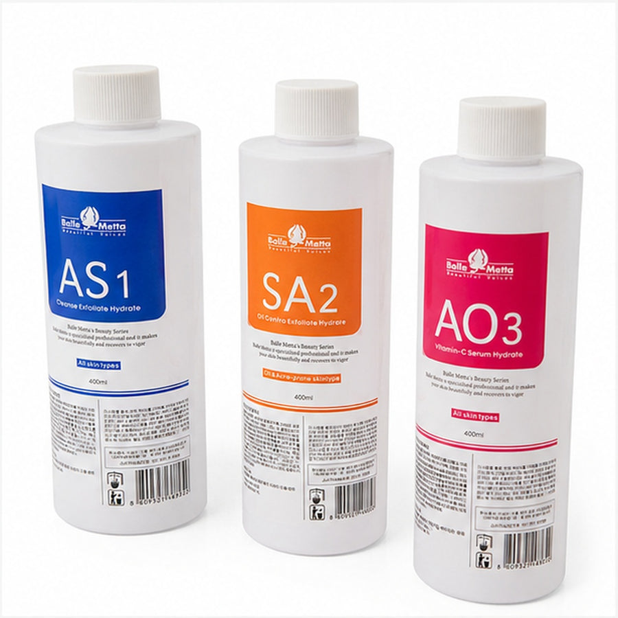 Pack De 3 Soluciones De Hidratacion Facial As1 Sa2 Ao3 400ml - detalle del producto