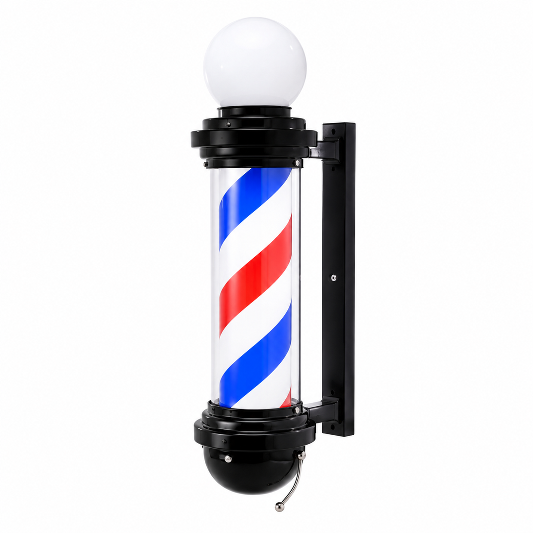 Poste De Barbería Grande Barber Pole Con Esfera De Luz 88cm - detalle del producto