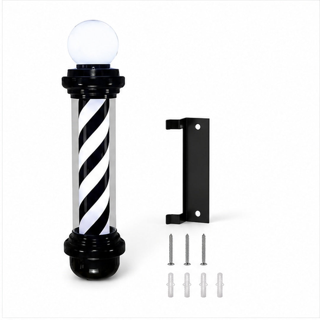 Poler Iluminado de Barberia Color Negro - detalle del producto