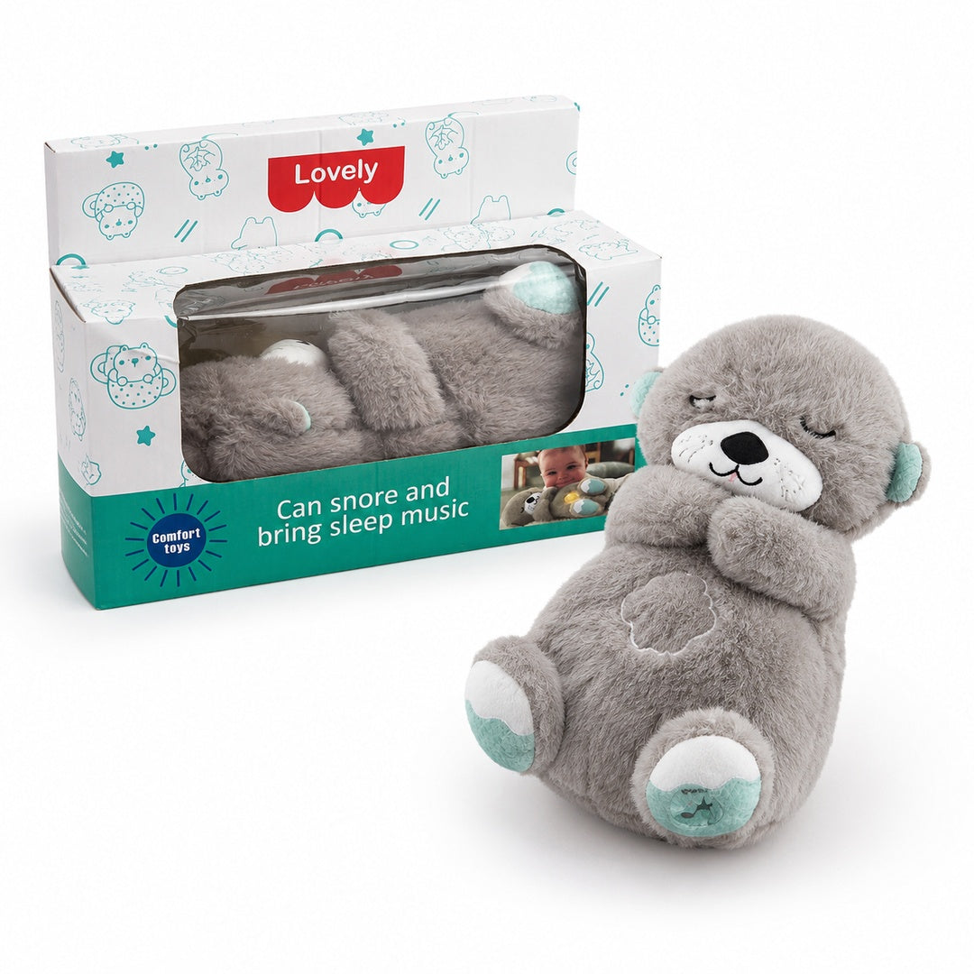 Peluche nutria con respiración relajante para bebé color Gris - detalle del producto