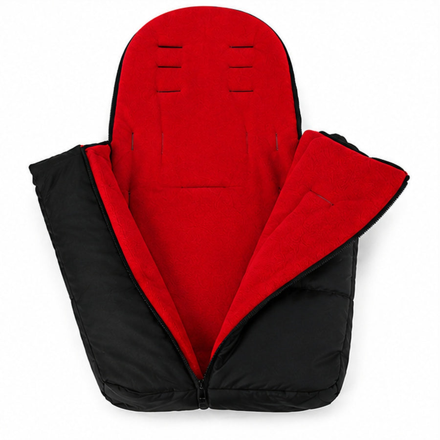 Saco térmico impermeable para coche de bebé color negro con rojo - detalle del producto