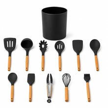 Set de utensilios de silicona 12 piezas color Negro - detalle del producto
