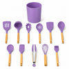 Set de utensilios de silicona 12 piezas color Morado