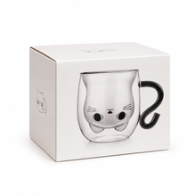 Taza De Vidrio De Doble Pared Bkinpid Cute Cat, Gato Negro - detalle del producto