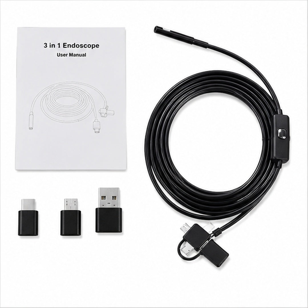 Cámara Endoscopia De 5 Metros 7mm Android 6 Leds 3 En 1 - detalle del producto