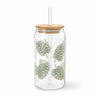 Vaso Lata de Vidrio Tapa Bambu con Sorbete Diseños Varios