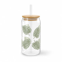 Vaso Lata de Vidrio Tapa Bambu con Sorbete Diseños Varios - vista 5 del producto