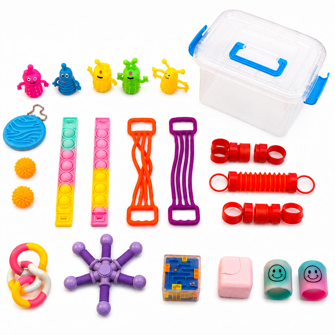 Kit de juguetes sensoriales 19 piezas plástico y goma - detalle del producto