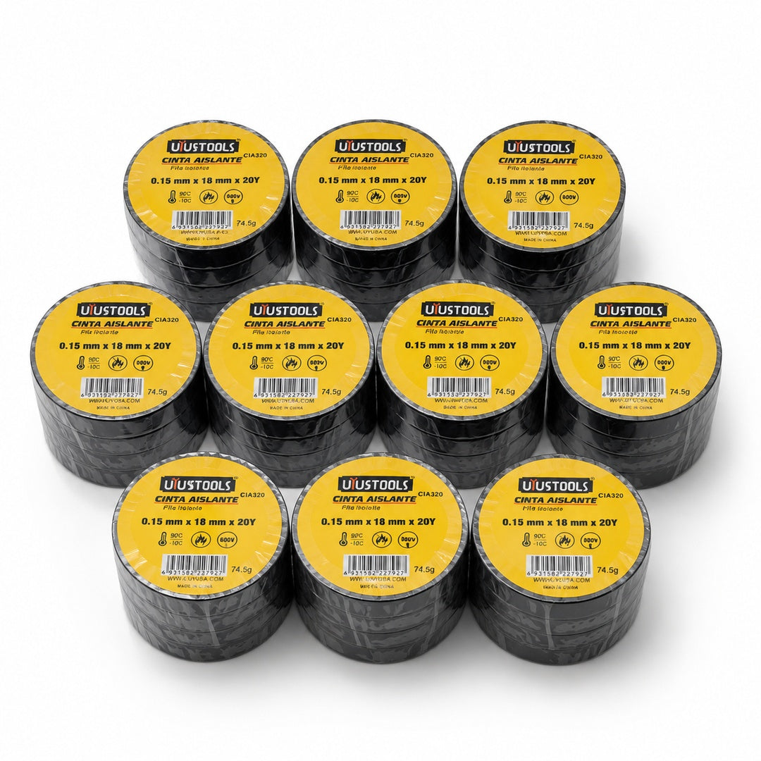 Pack De 10 Cinta Aislante Uyus Tools de 20Y - detalle del producto