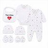 Set Ajuar Bebé 8 Piezas Algodón Blanco Mama Y Papa
