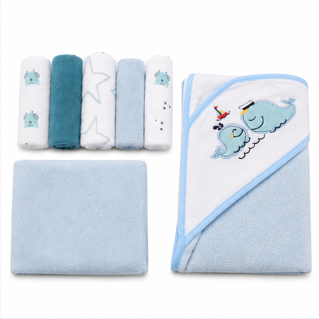Set De Toalla Con Capucha Bebés Y Toallitas Multiuso Niños - vista 5 del producto