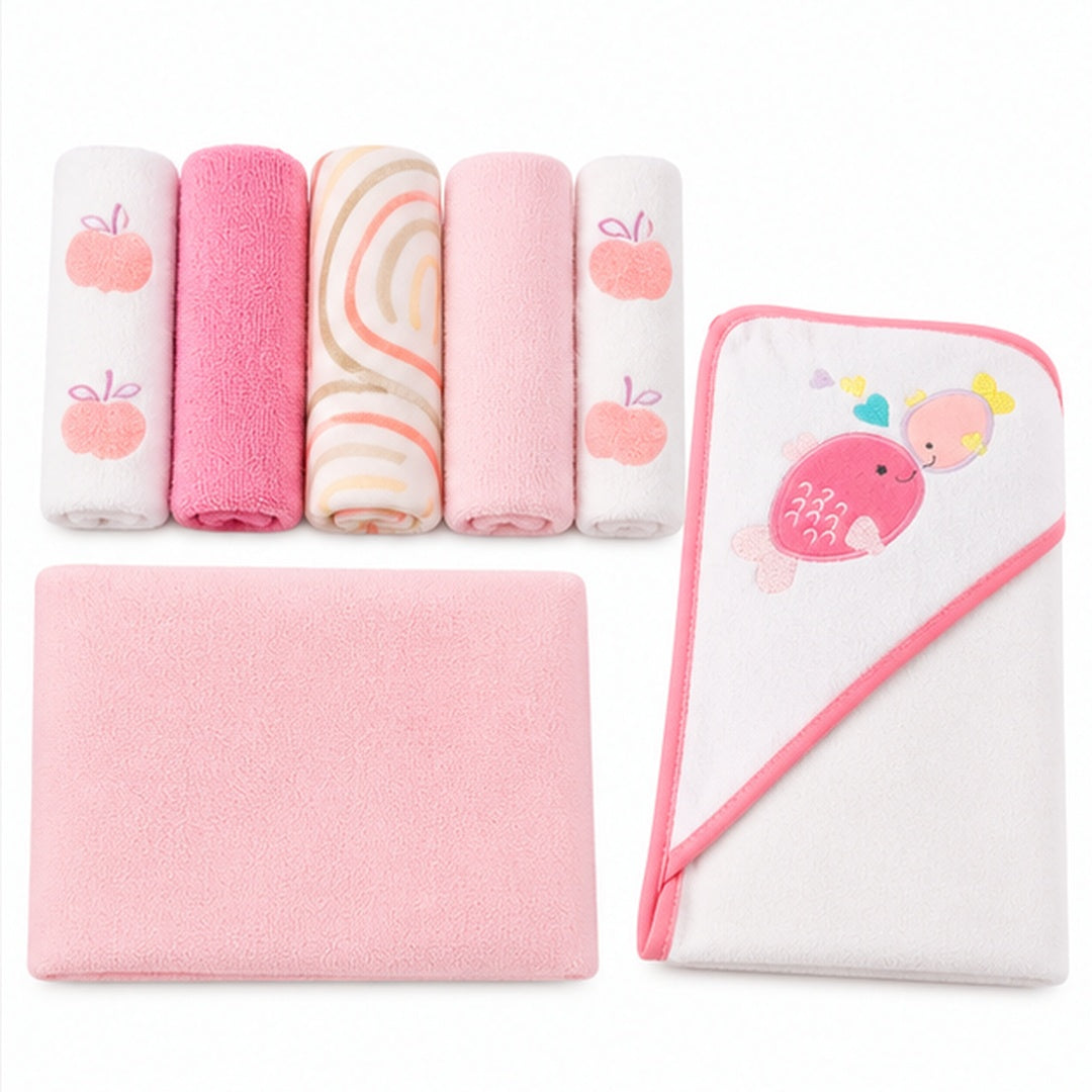 Set De Toalla Con Capucha Bebés Y Toallitas Multiuso Niñas - vista 6 del producto