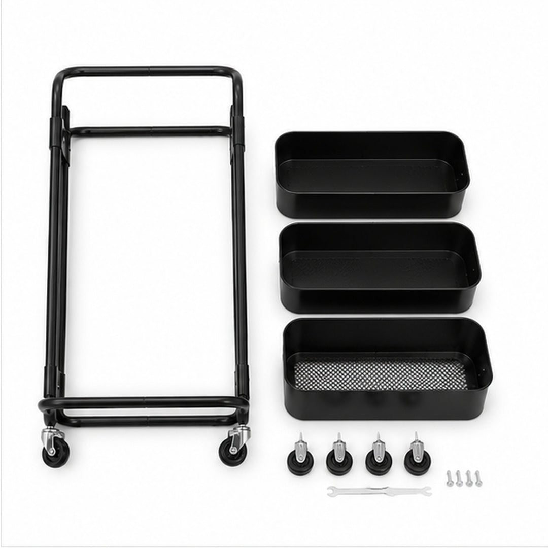 Carrito metálico de peluquería color negro - detalle del producto
