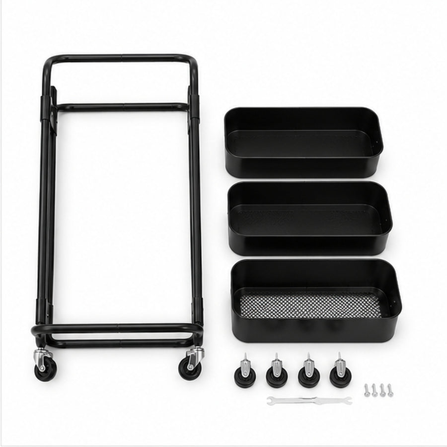 Carrito metálico de peluquería color negro - detalle del producto