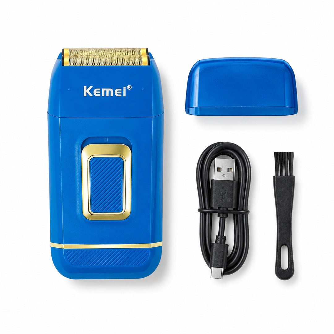 Afeitadora Shaver Kemei Km-2033 AZUL - detalle del producto
