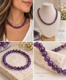 Collar De Piedra Energética Amatista 56 Cm