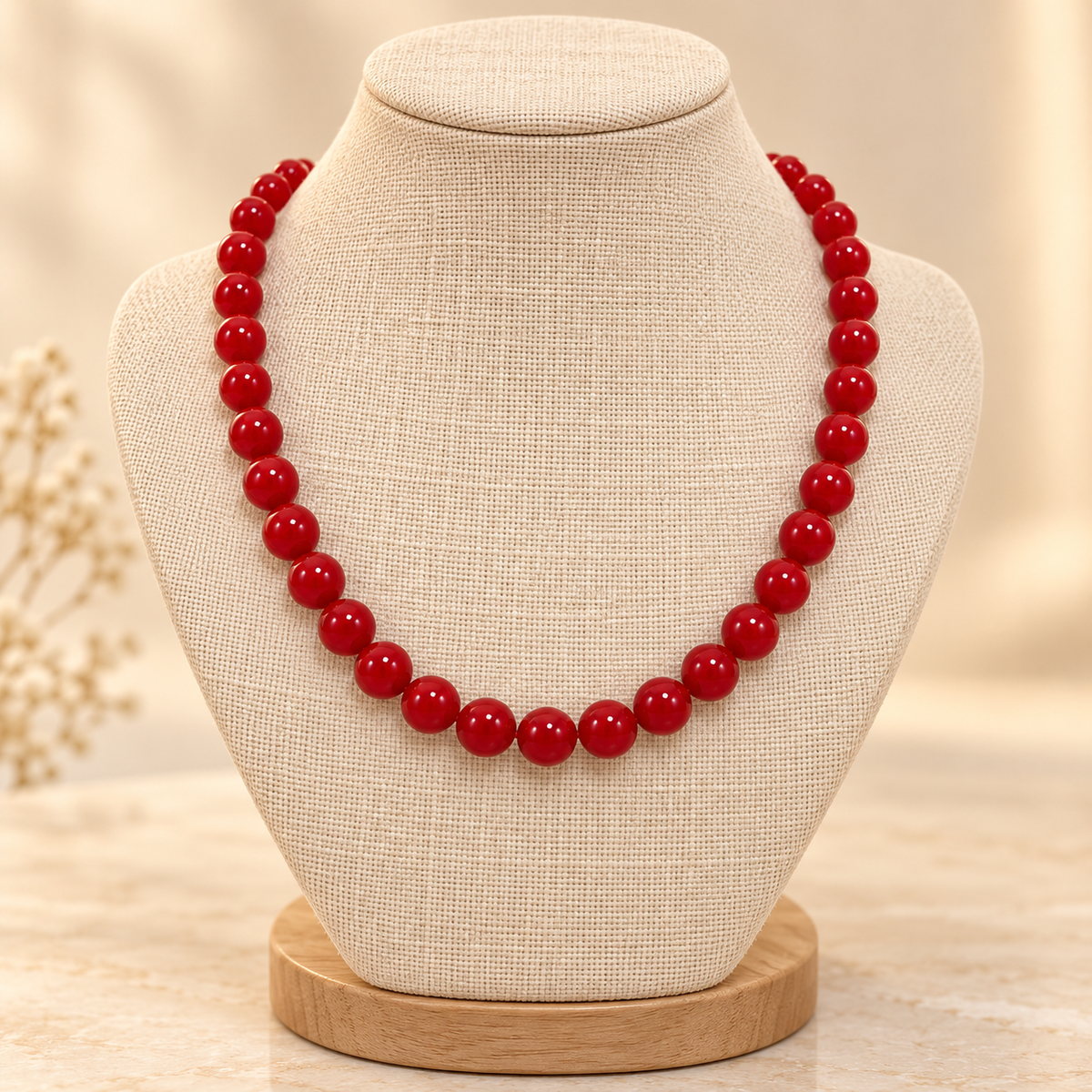 Collar De Piedras Naturales Agata Roja
