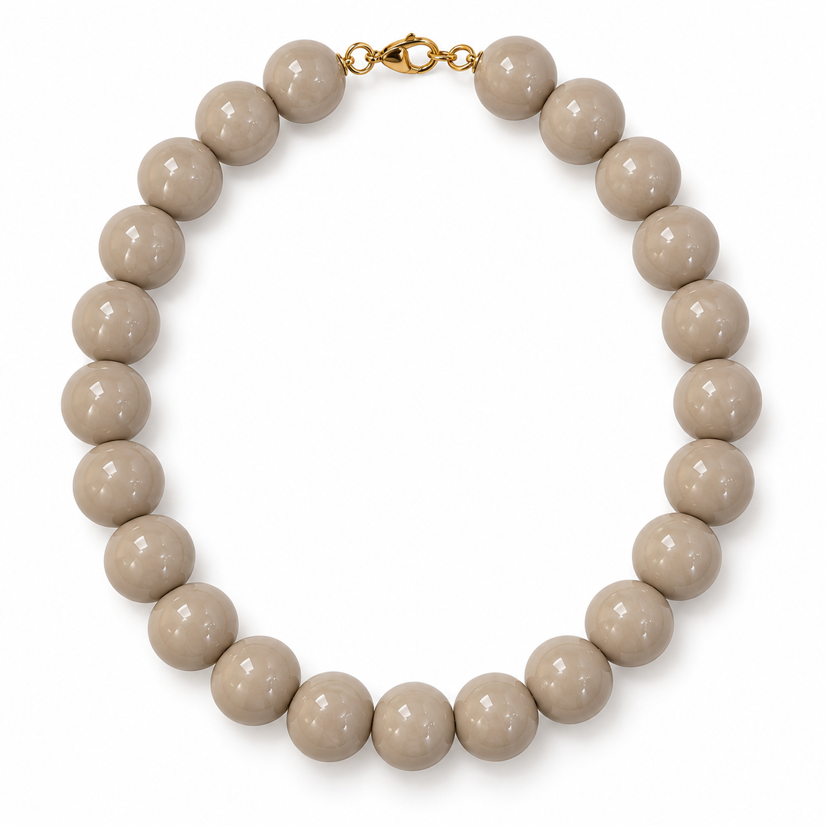 Collar Chicle Beige de Acrílico Cuentas Grande