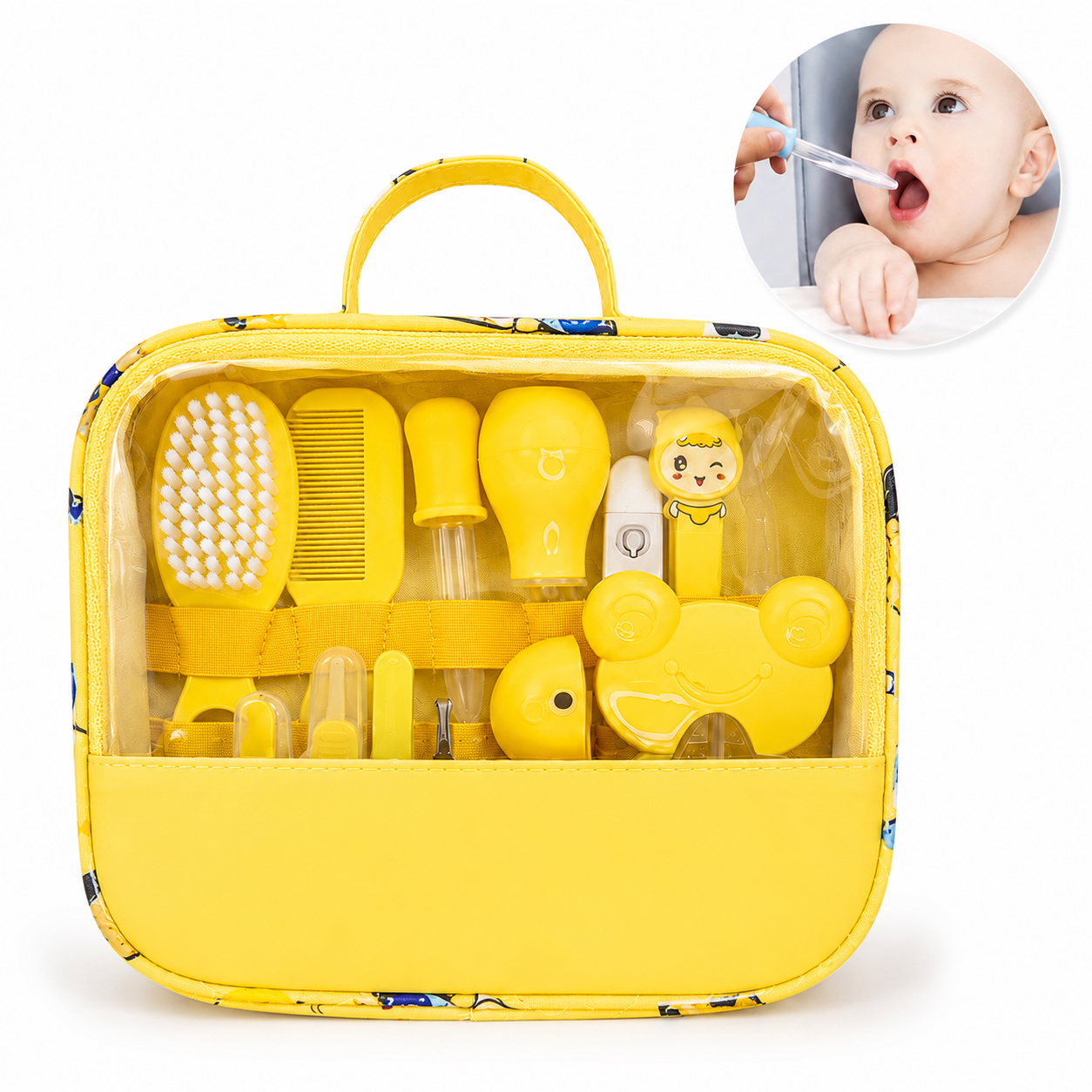 Kit De Cuidado E Higiene Para Bebés Recién Nacidos 13 Piezas Color Amarillo - imagen principal