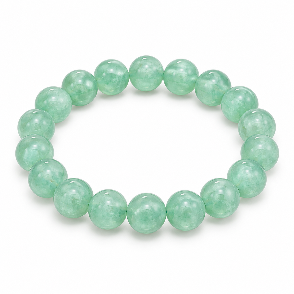 Pulsera De Piedra Natural Aventurina Verde Y Cuarzo Fortuna
