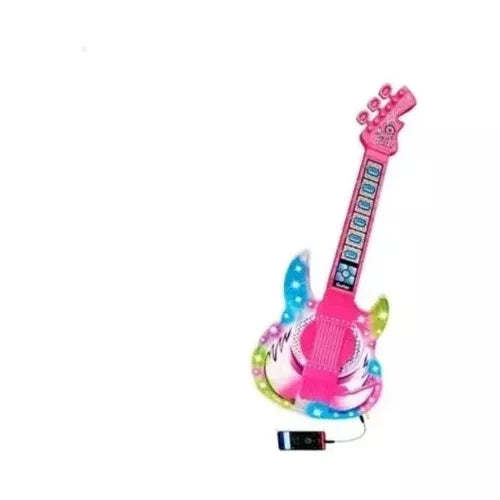 Guitarra Musical Con Micrófono y Luces Para Niña