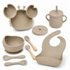 Set de alimentación bebé silicona 10 piezas color Beige