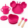 Set de alimentación bebé silicona 10 piezas color Fucsia