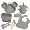 Set de alimentación bebé silicona 10 piezas color Gris