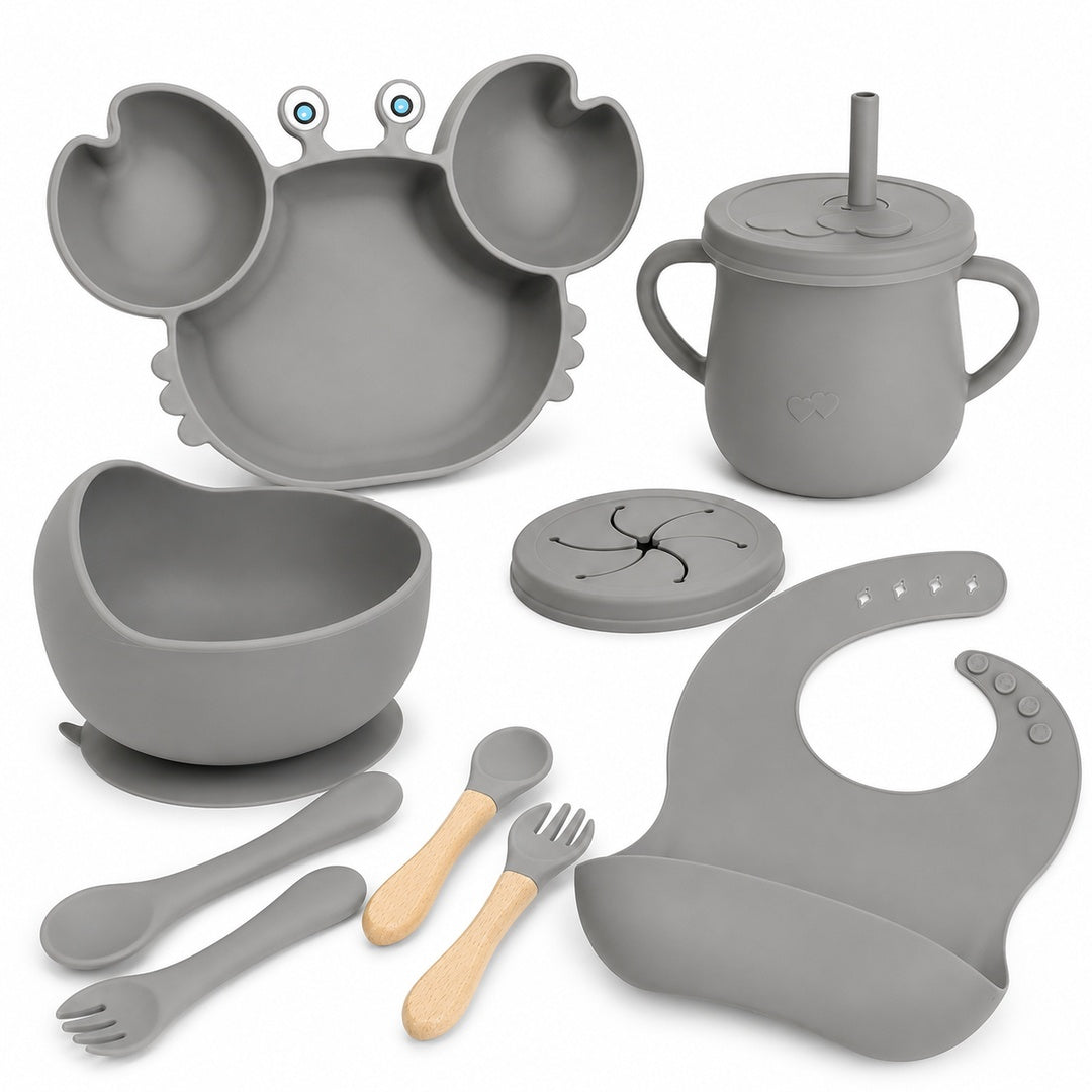 Set de alimentación bebé silicona 10 piezas color Gris - vista 4 del producto