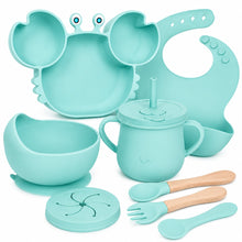 Set de alimentación bebé silicona 10 piezas color Turquesa - vista 3 del producto