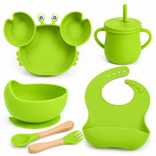 Set de alimentación bebé silicona 10 piezas color Verde Manzana - imagen principal