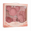 Set de alimentación bebé silicona 10 piezas color Rosa Vieja