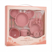 Set de alimentación bebé silicona 10 piezas color Rosa Vieja - detalle del producto