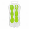 Set de cucharas de silicona para bebé color verde