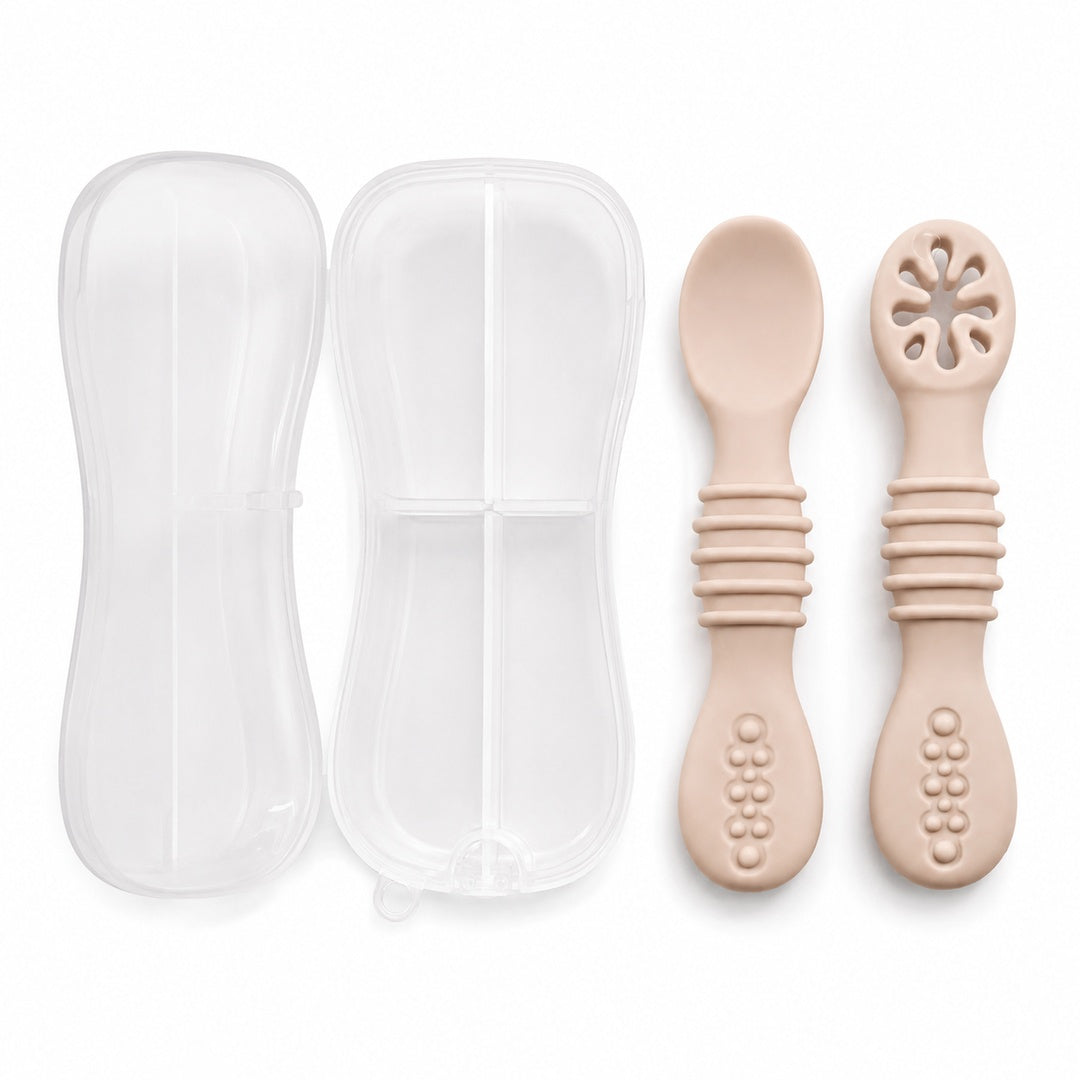 Set de cucharas de silicona para bebé color Beige - vista 3 del producto