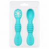 Set de cucharas de silicona para bebé color Turquesa