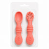 Set de cucharas de silicona para bebé color Coral