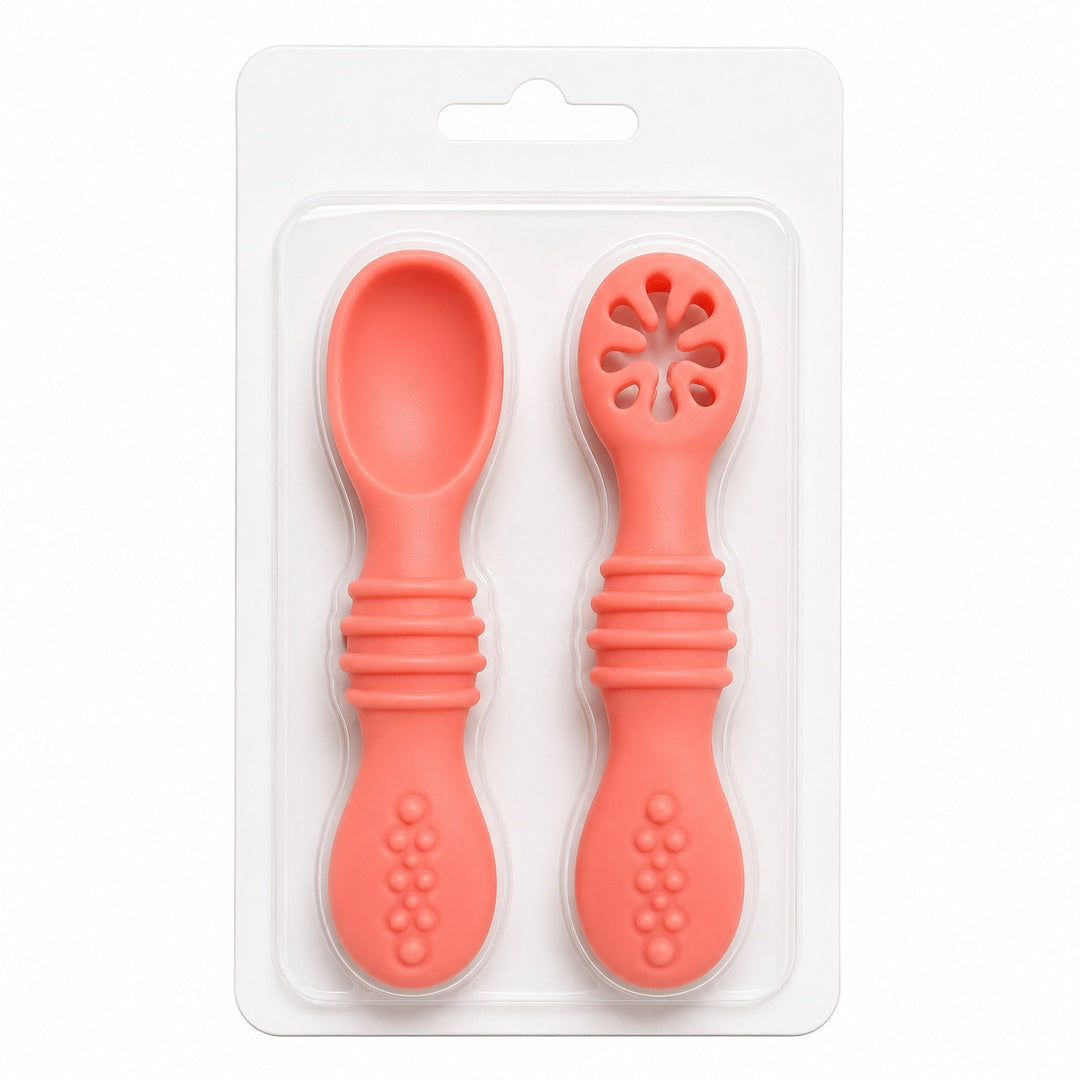 Set de cucharas de silicona para bebé color Coral - vista 3 del producto