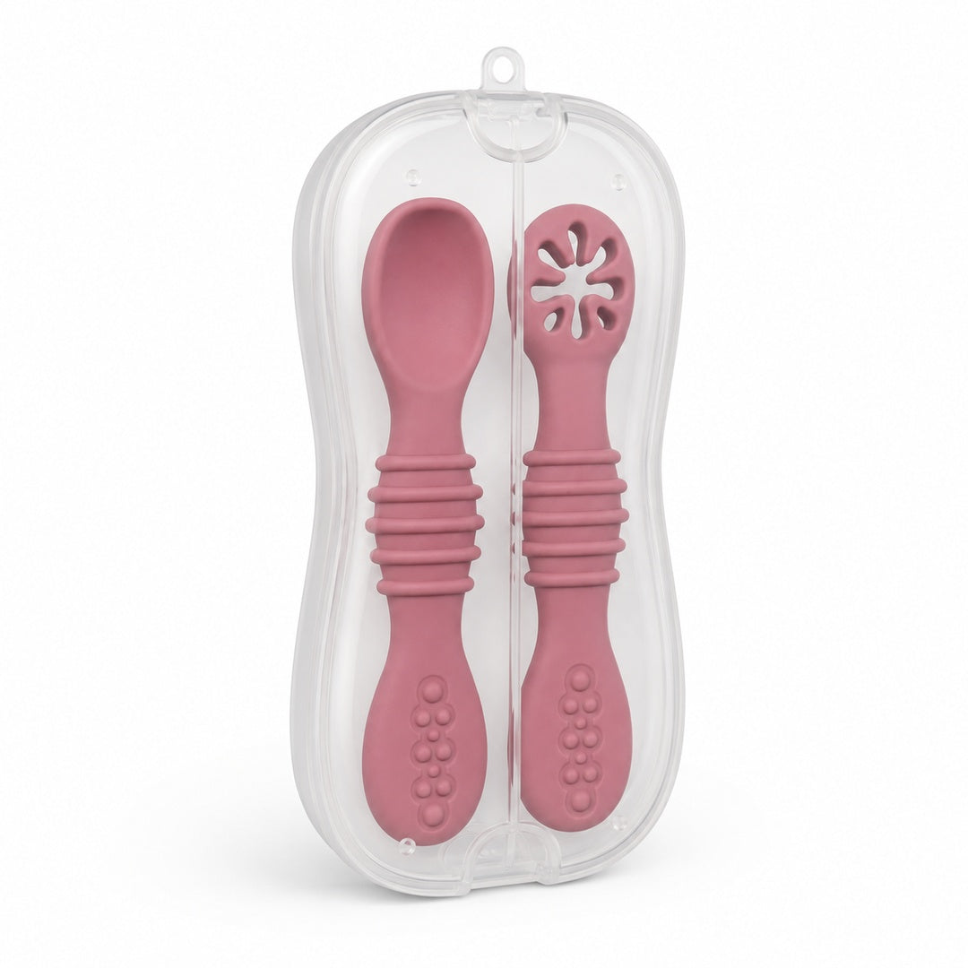Set de cucharas de silicona para bebé color Terracota - vista 3 del producto