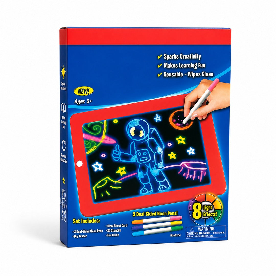 Pizarra De Dibujo Mágica Led Para Niños Con Plantillas - vista 3 del producto