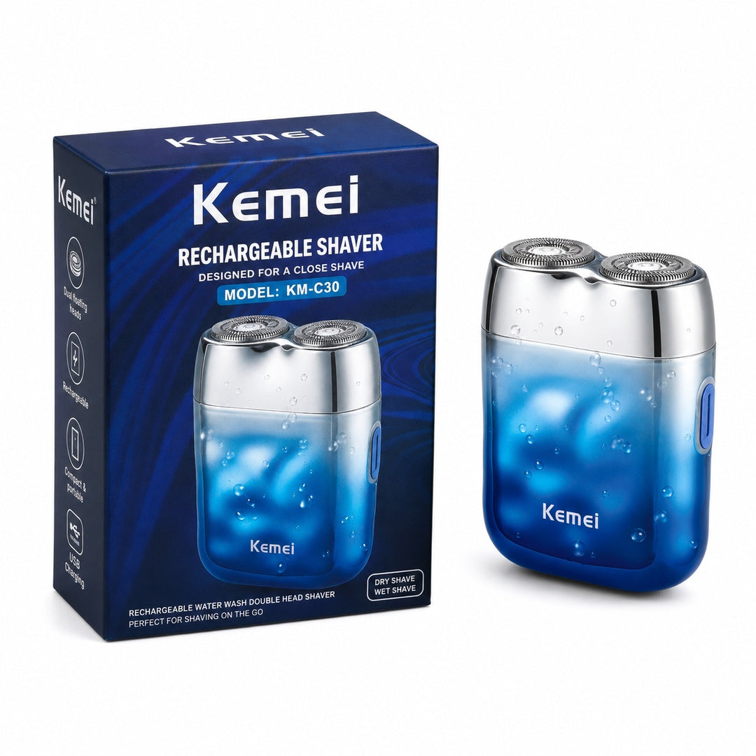 Afeitadora Recargable Kemei KM-C30 Aguamarina - vista 3 del producto