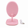 Espejo Con luz Led Recargable Ovalado Rosa