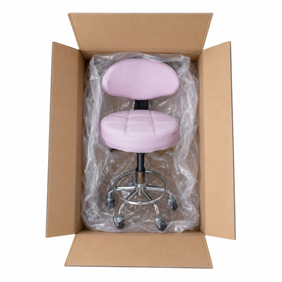 Piso Taburete Con Respaldo Modelo Exclusivo Color ROSA - vista 3 del producto